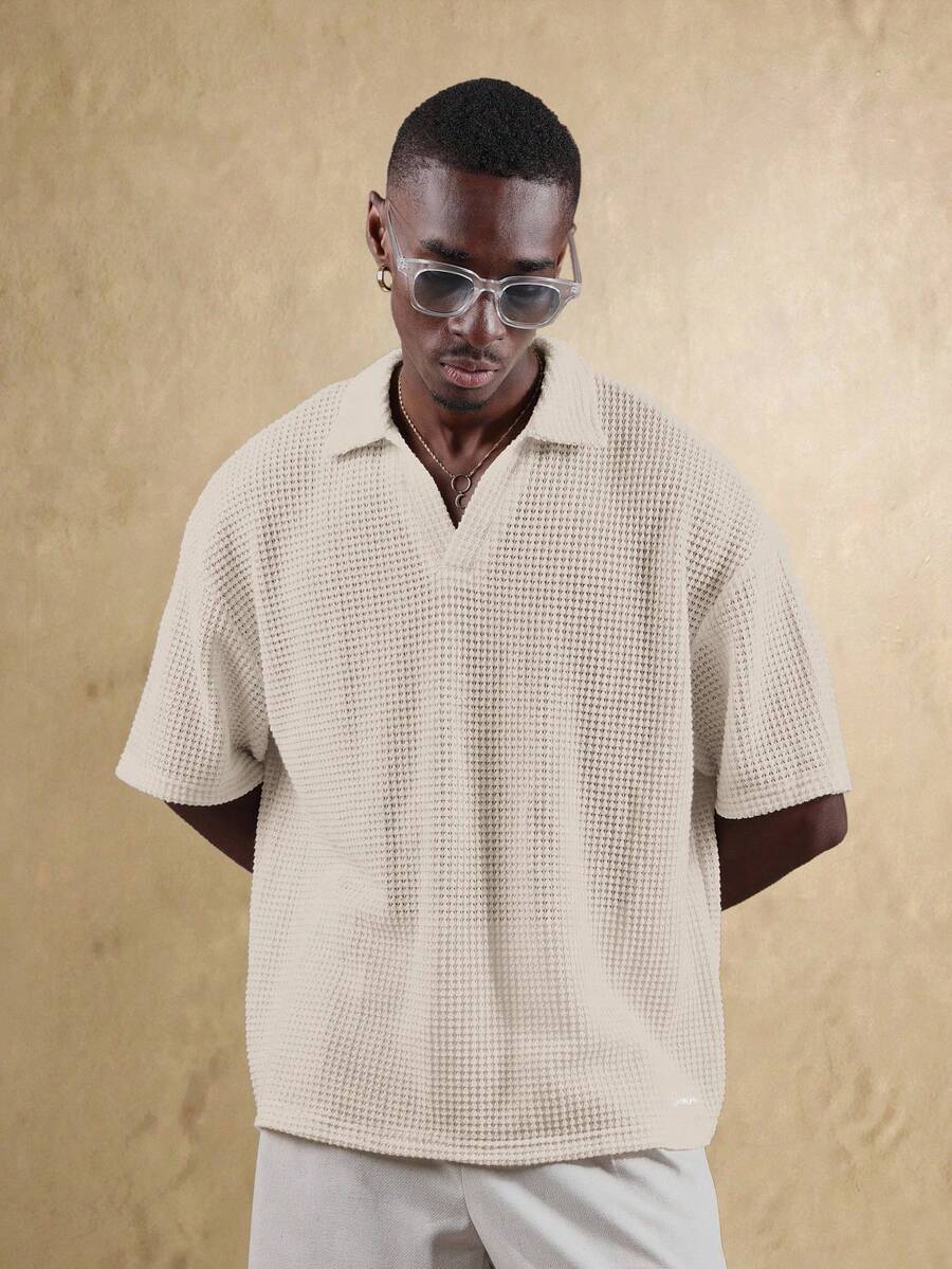 Camisa Polo Manfinity Studios Waffle Knit Polo — Foto 20