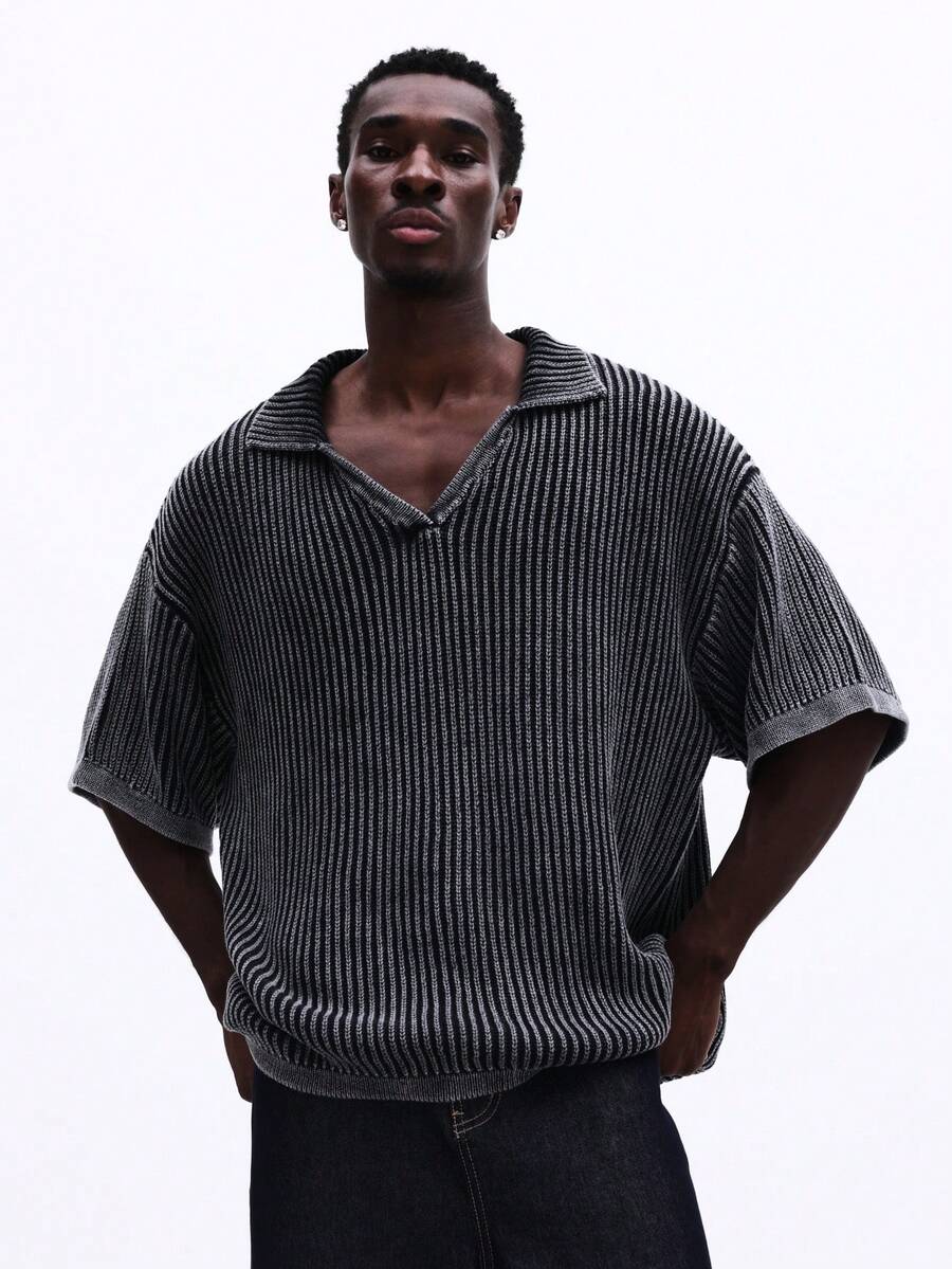 Camisa Polo Manfinity Studios Ribbed Heavy Knit Polo — Foto 1