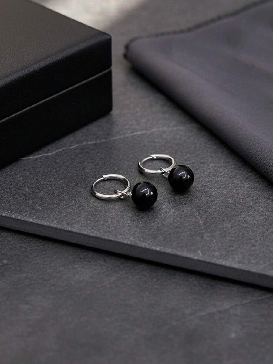 Brincos Manfinity Argola Contas Pretas — Foto 10