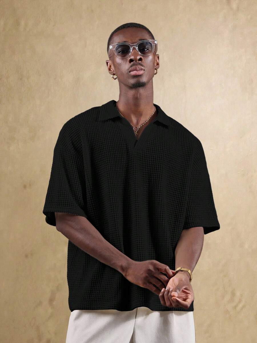 Camisa Polo Manfinity Studios Waffle Knit Polo — Foto 11