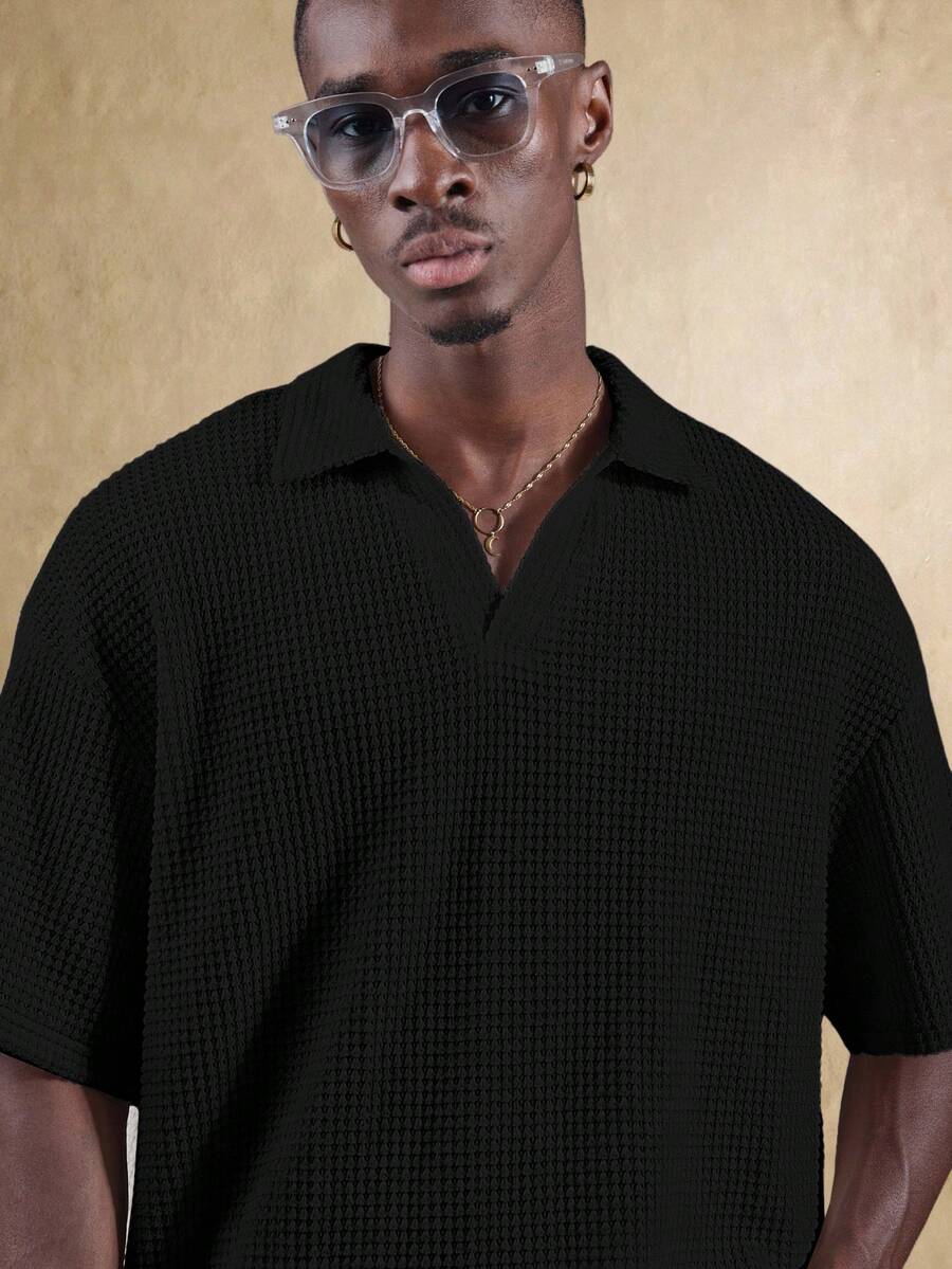 Camisa Polo Manfinity Studios Waffle Knit Polo — Foto 13