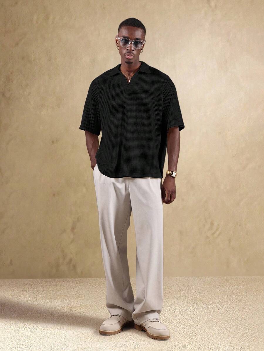 Camisa Polo Manfinity Studios Waffle Knit Polo — Foto 14