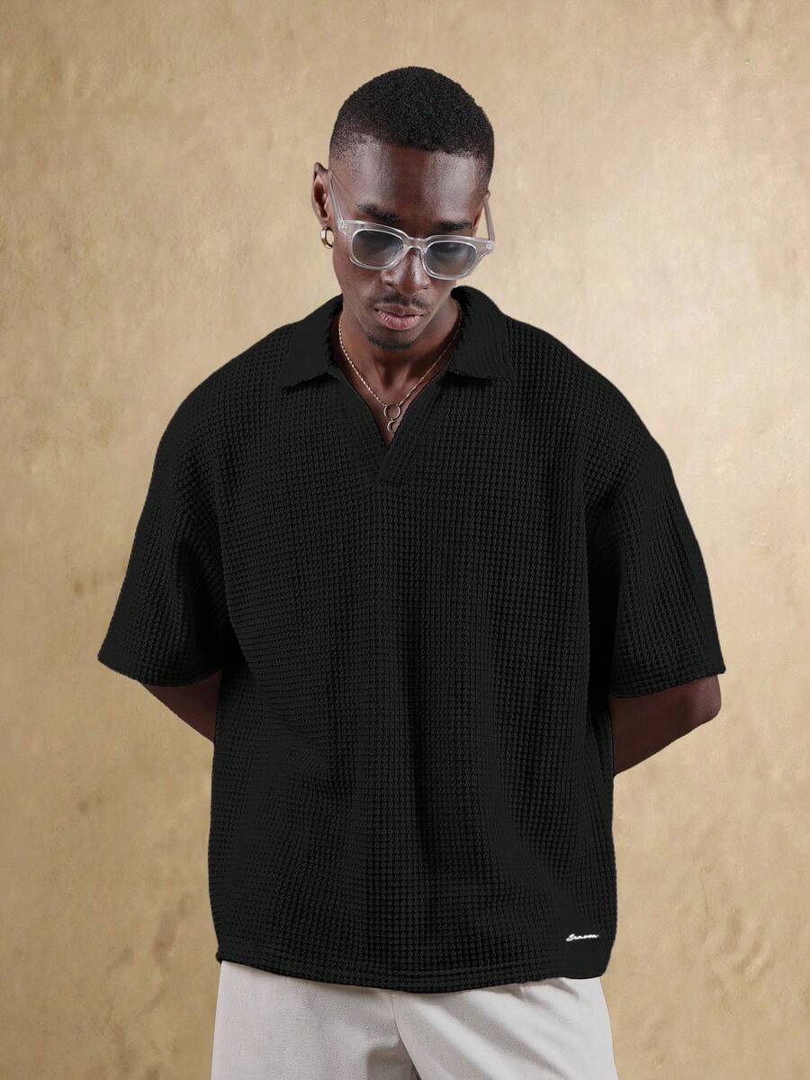 Camisa Polo Manfinity Studios Waffle Knit Polo — Foto 15