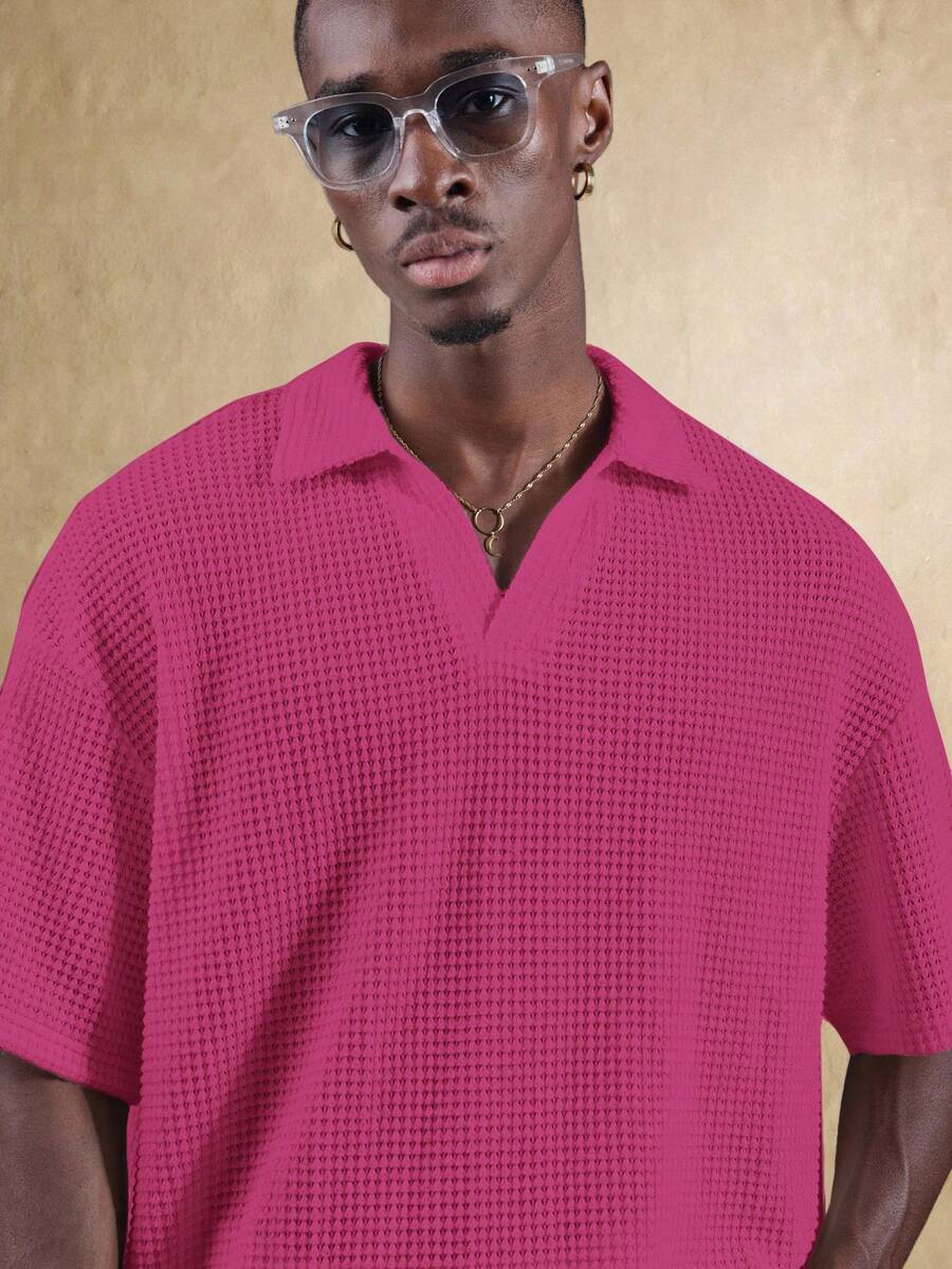 Camisa Polo Manfinity Studios Waffle Knit Polo — Foto 23