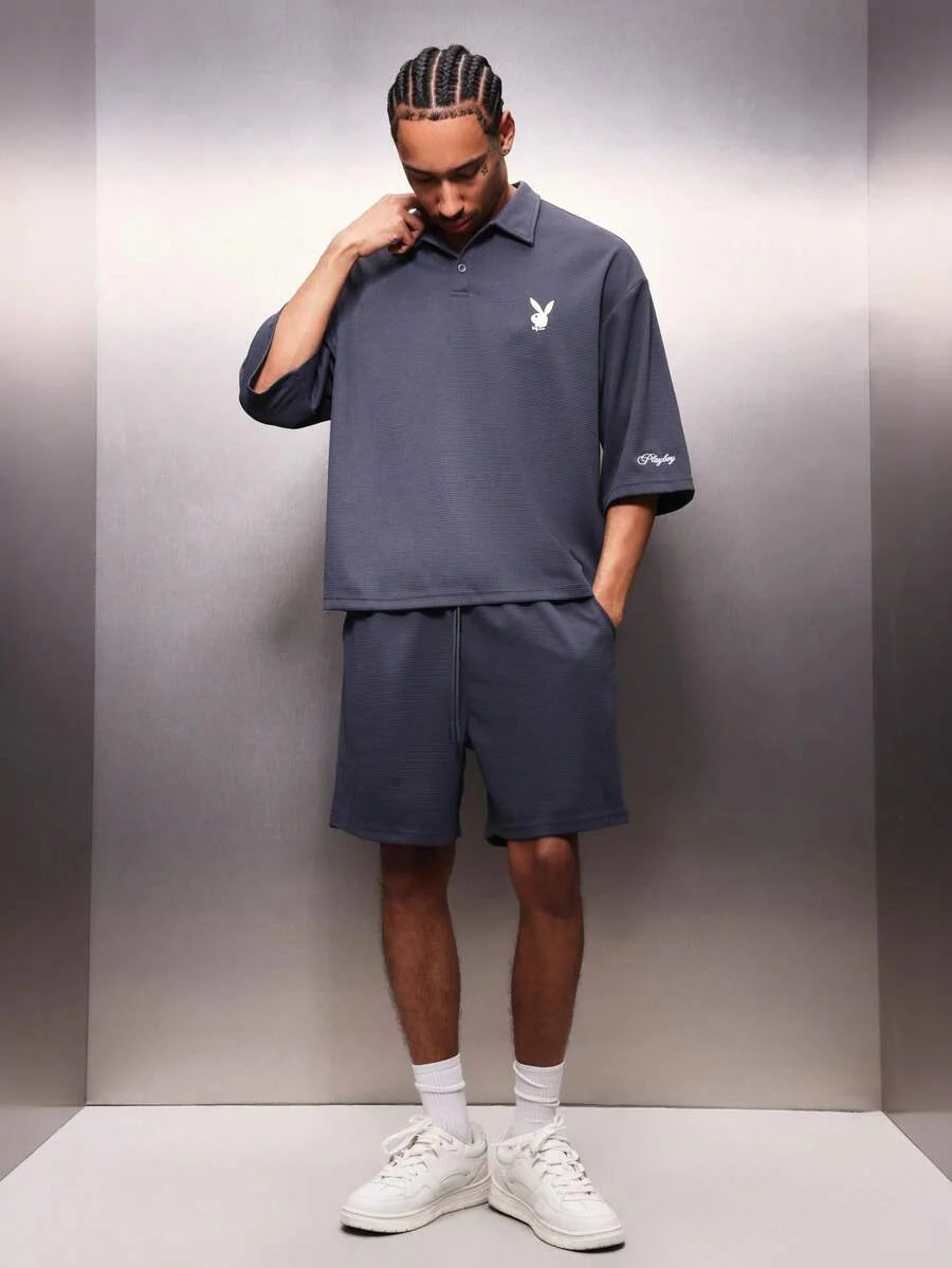 Conjunto Manfinity Studios Minimalist Bunny Polo e Shorts Set — Foto 1
