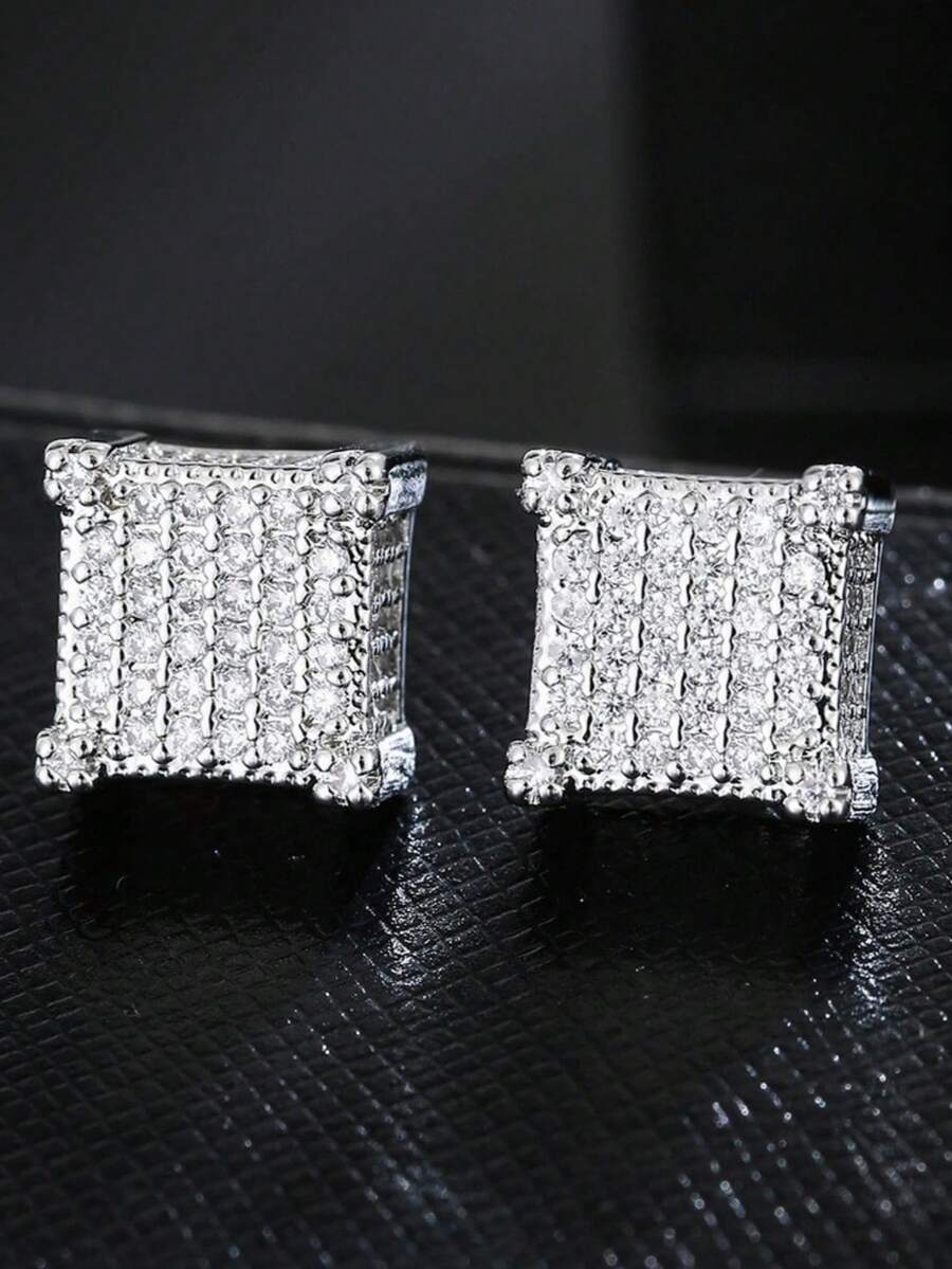 Brincos Manfinity Iced Out Dourado — Foto 1