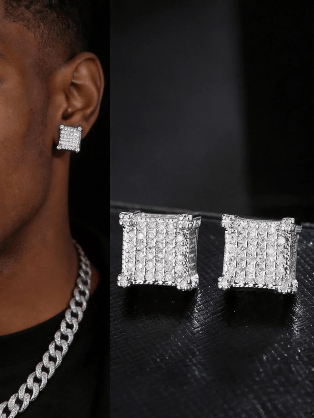 Brincos Manfinity Iced Out Dourado — Foto 1