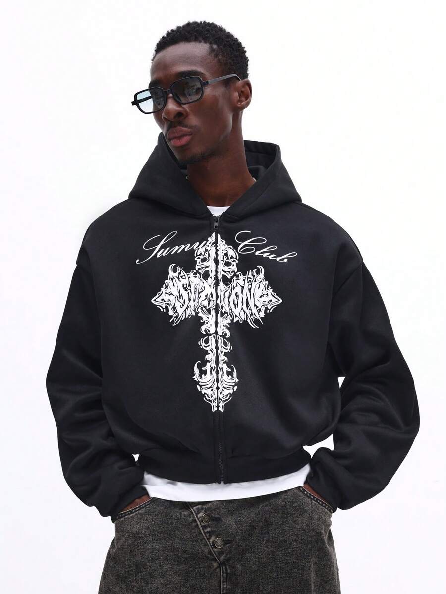 Moletom Manfinity Studios Cross Zip Hoodie — Foto 1