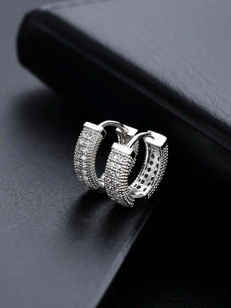 Brincos Manfinity Strass Minimalista — Foto 1