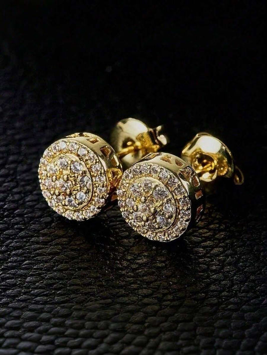 Brincos Manfinity Botão Redondo Gold — Foto 1