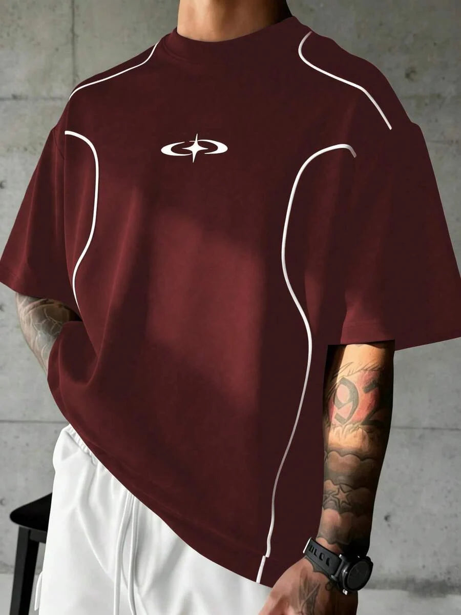 Camiseta Manfinity Folgado Estampa Gráfica Recorte — Foto 8