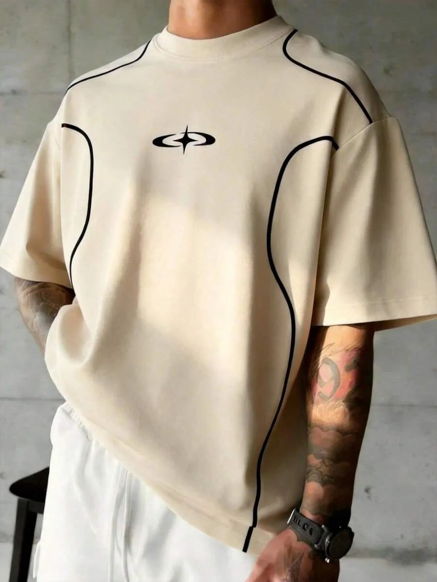Camiseta Manfinity Folgado Estampa Gráfica Recorte — Foto 14