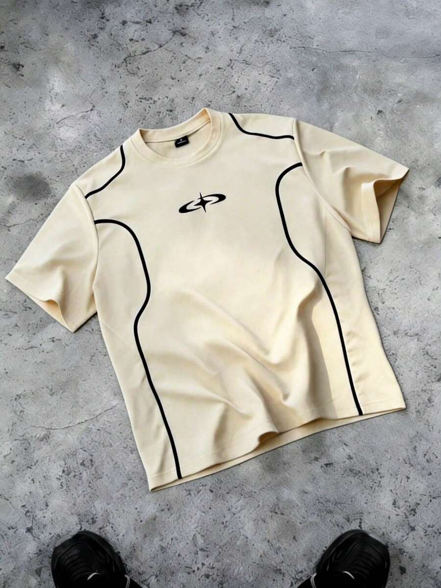 Camiseta Manfinity Folgado Estampa Gráfica Recorte — Foto 16