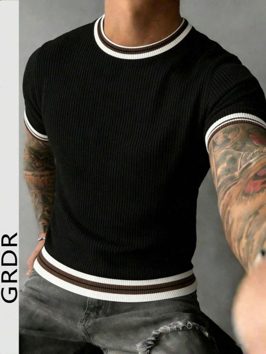Camiseta Manfinity Listrada — Foto 33