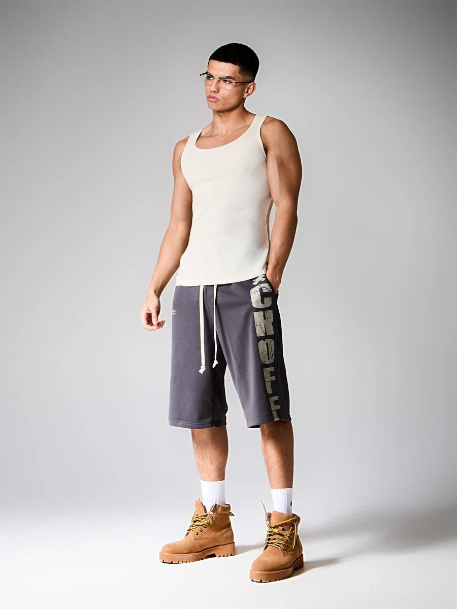 Bermuda Moletom Manfinity Studios Block Letter Jorts — Foto 4