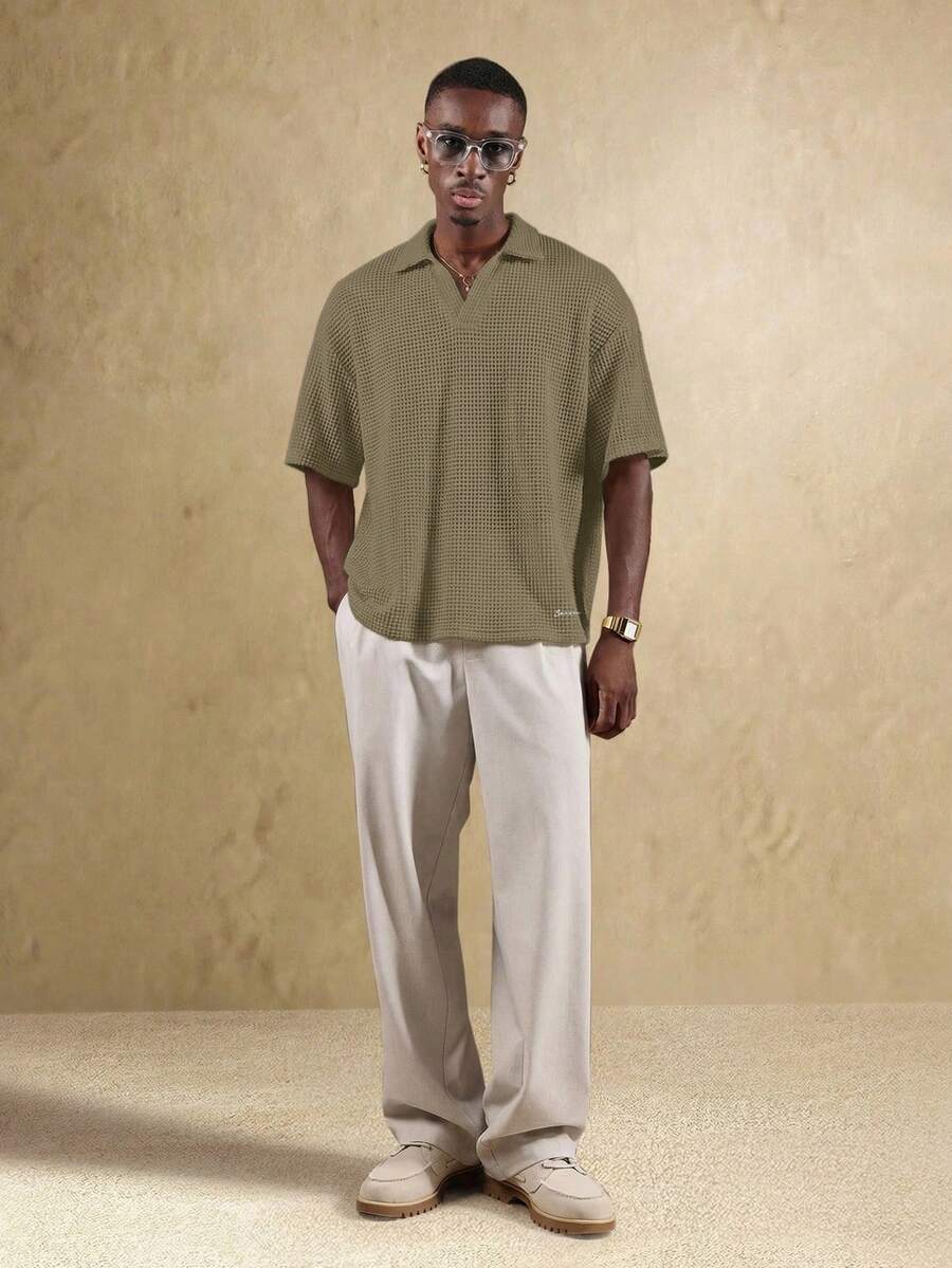 Camisa Polo Manfinity Studios Waffle Knit Polo — Foto 29