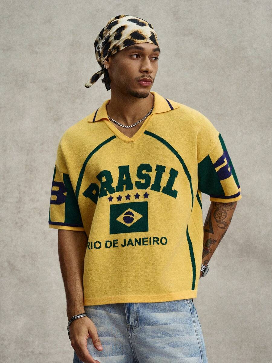 Camiseta Manfinity Studios Brasil Rio Retro Polo — Foto 3