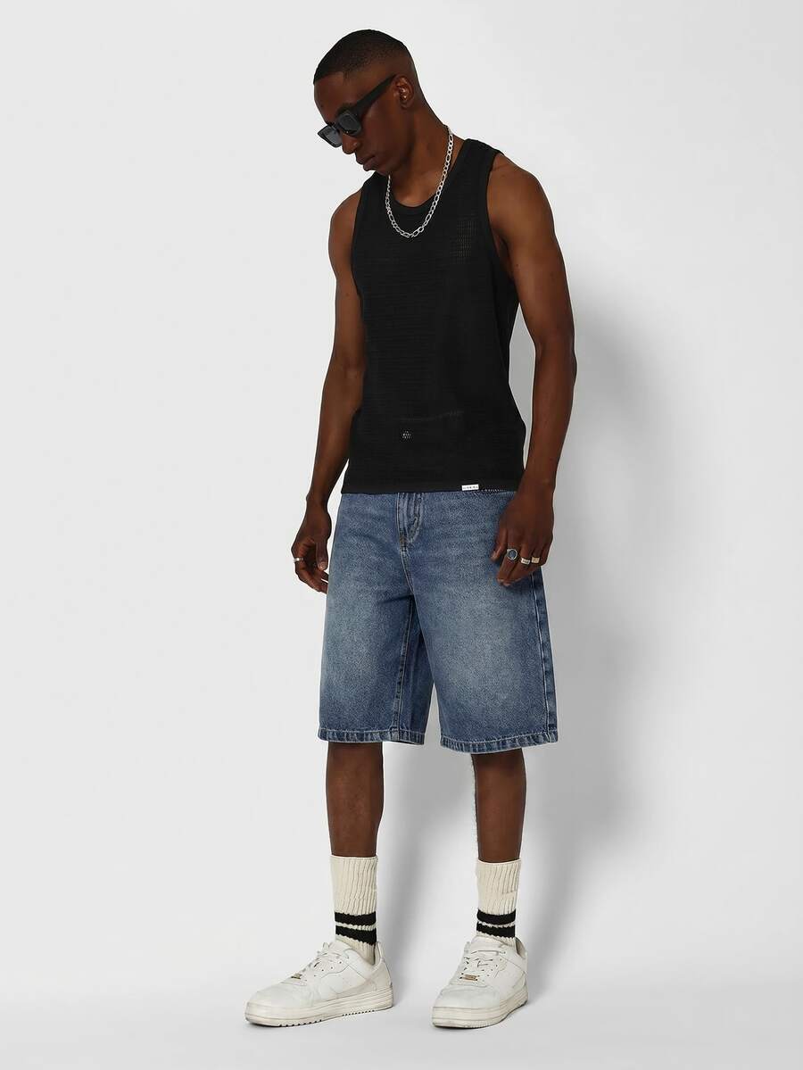 Bermuda Jorts Jeans Manfinity Studios Suzulan Graffiti — Foto 21