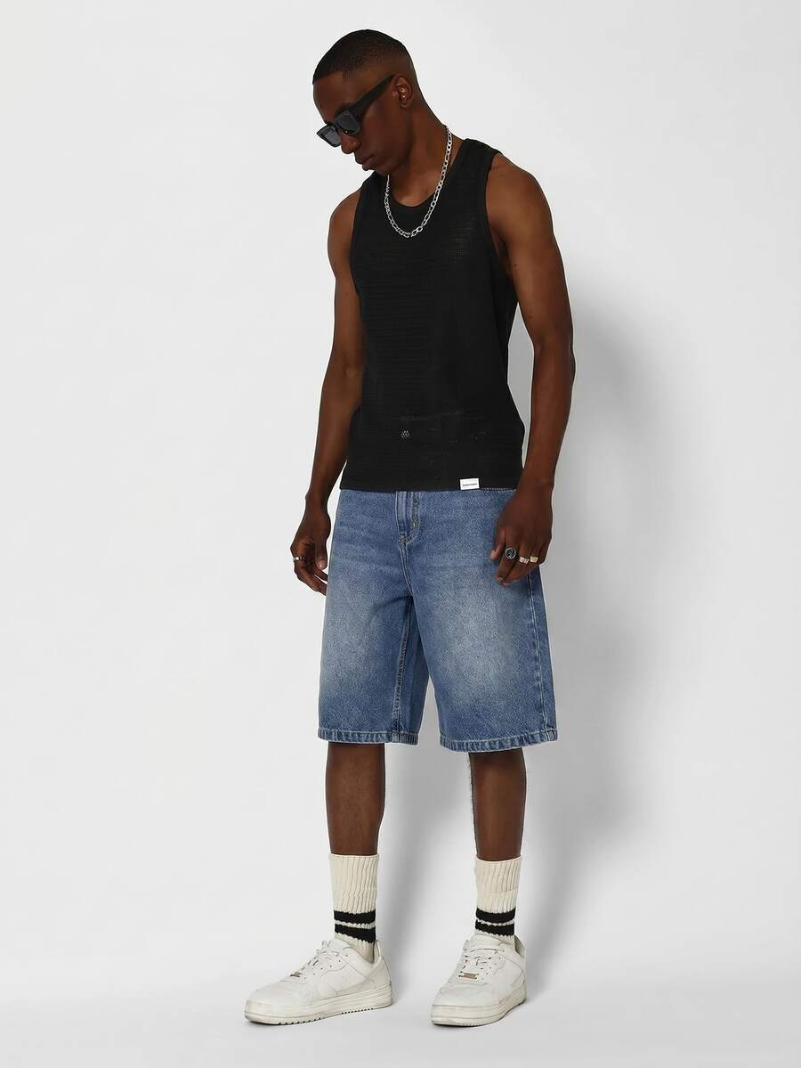 Bermuda Jorts Jeans Manfinity Studios Suzulan Graffiti — Foto 16