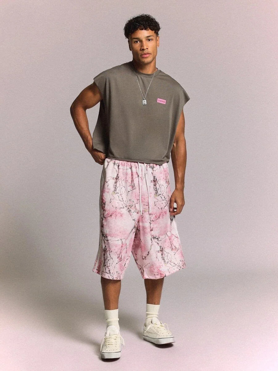 Bermuda Manfinity Studios Sakura Blossom Mesh Jorts — Foto 1