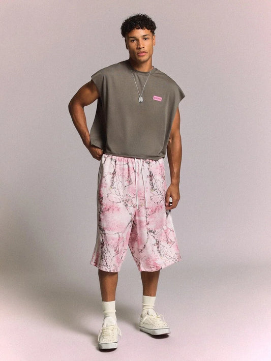 Bermuda Manfinity Studios Sakura Blossom Mesh Jorts — Foto 2