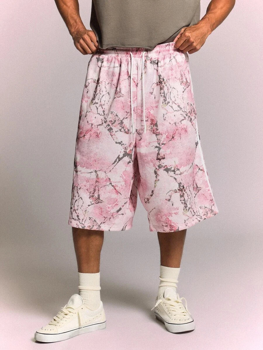 Bermuda Manfinity Studios Sakura Blossom Mesh Jorts — Foto 4
