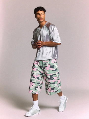 Bermuda Manfinity Studios Pastel Camo Baggy Jorts — Foto 1