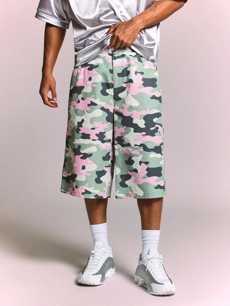 Bermuda Manfinity Studios Pastel Camo Baggy Jorts — Foto 2