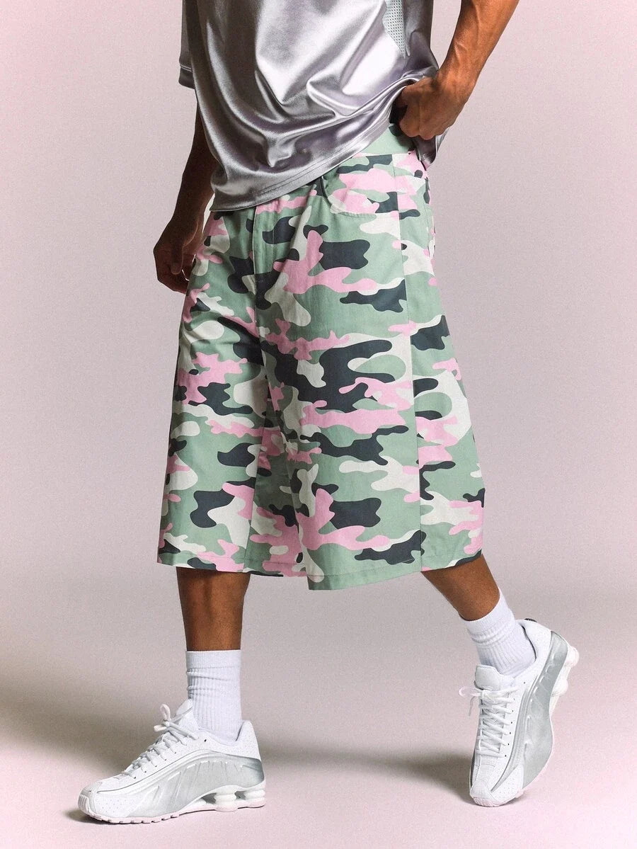 Bermuda Manfinity Studios Pastel Camo Baggy Jorts — Foto 4