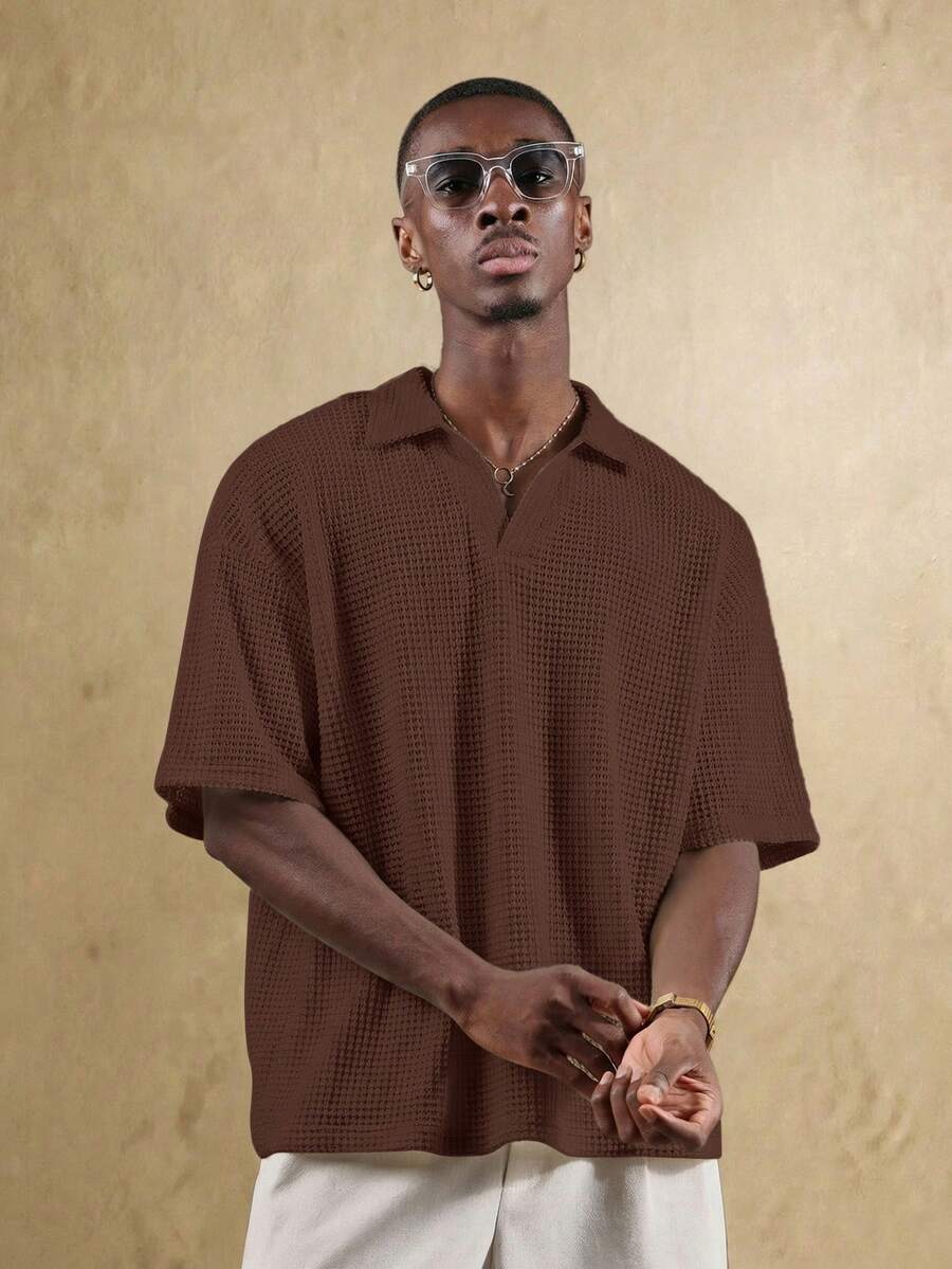 Camisa Polo Manfinity Studios Waffle Knit Polo — Foto 31