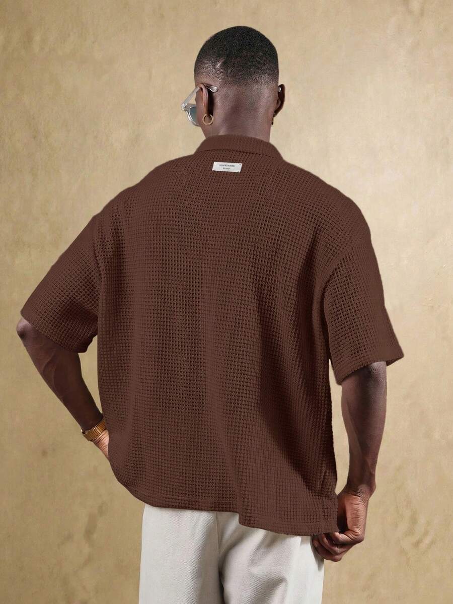 Camisa Polo Manfinity Studios Waffle Knit Polo — Foto 32
