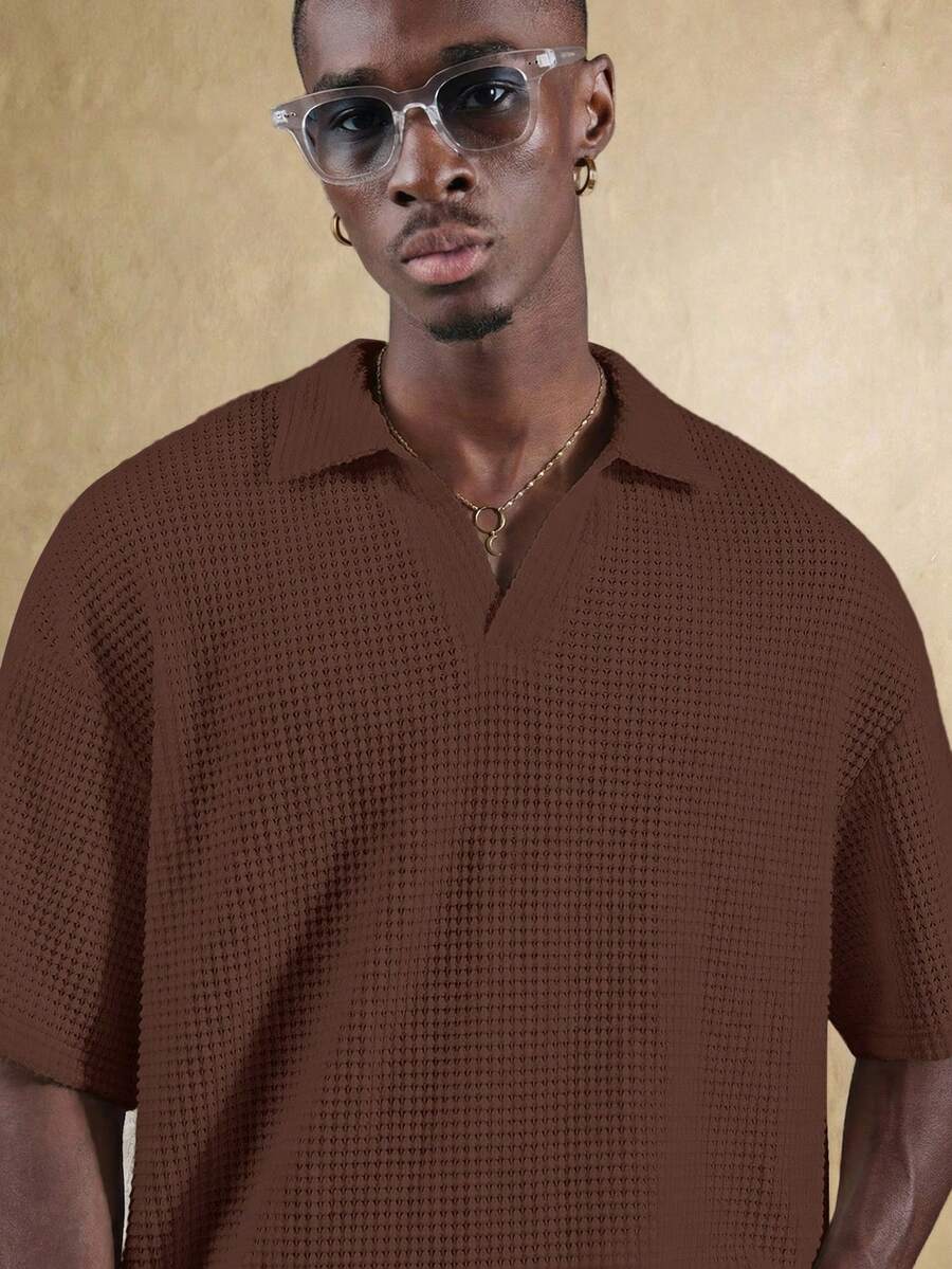 Camisa Polo Manfinity Studios Waffle Knit Polo — Foto 33