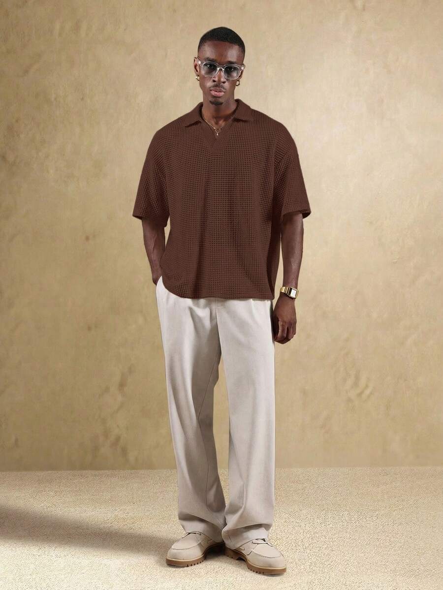 Camisa Polo Manfinity Studios Waffle Knit Polo — Foto 34