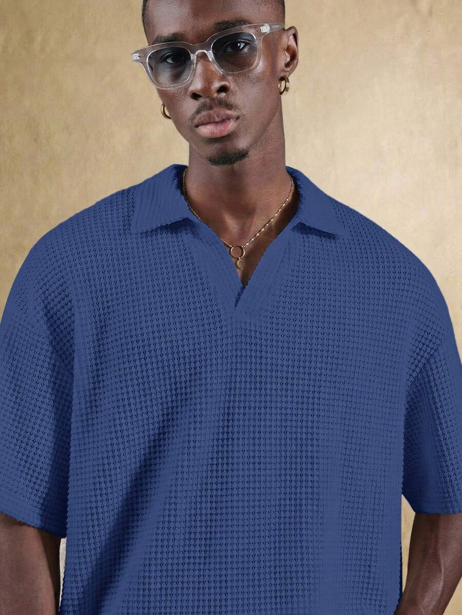 Camisa Polo Manfinity Studios Waffle Knit Polo — Foto 38
