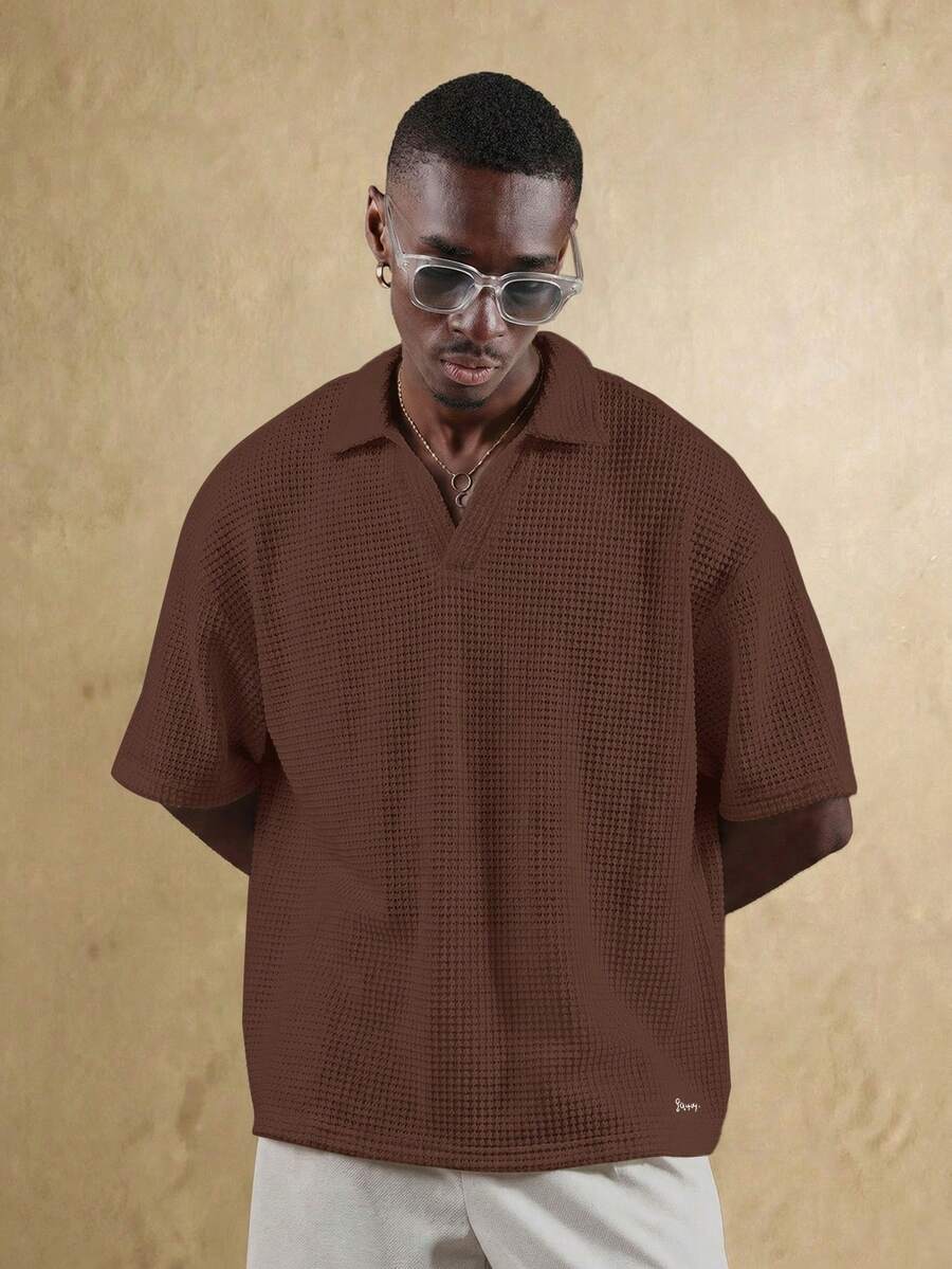 Camisa Polo Manfinity Studios Waffle Knit Polo — Foto 35