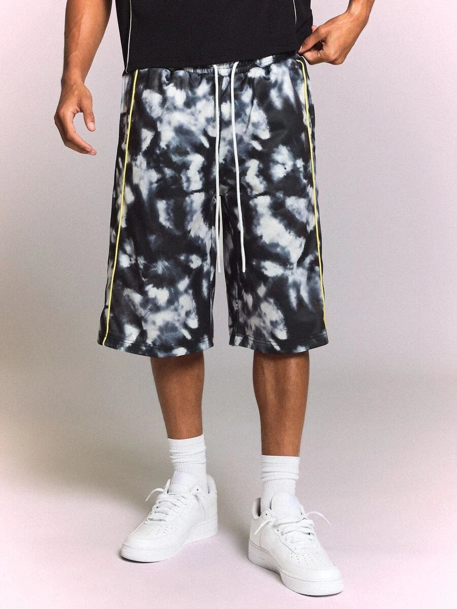 Bermuda Manfinity Studios Dark Tie-Dye Track Jorts — Foto 4