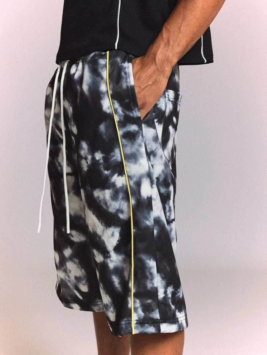 Bermuda Manfinity Studios Dark Tie-Dye Track Jorts — Foto 5