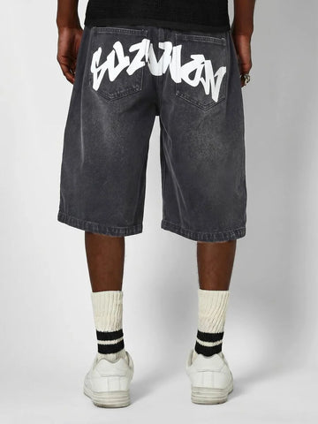 Bermuda Jorts Jeans Manfinity Studios Suzulan Graffiti — Foto 1