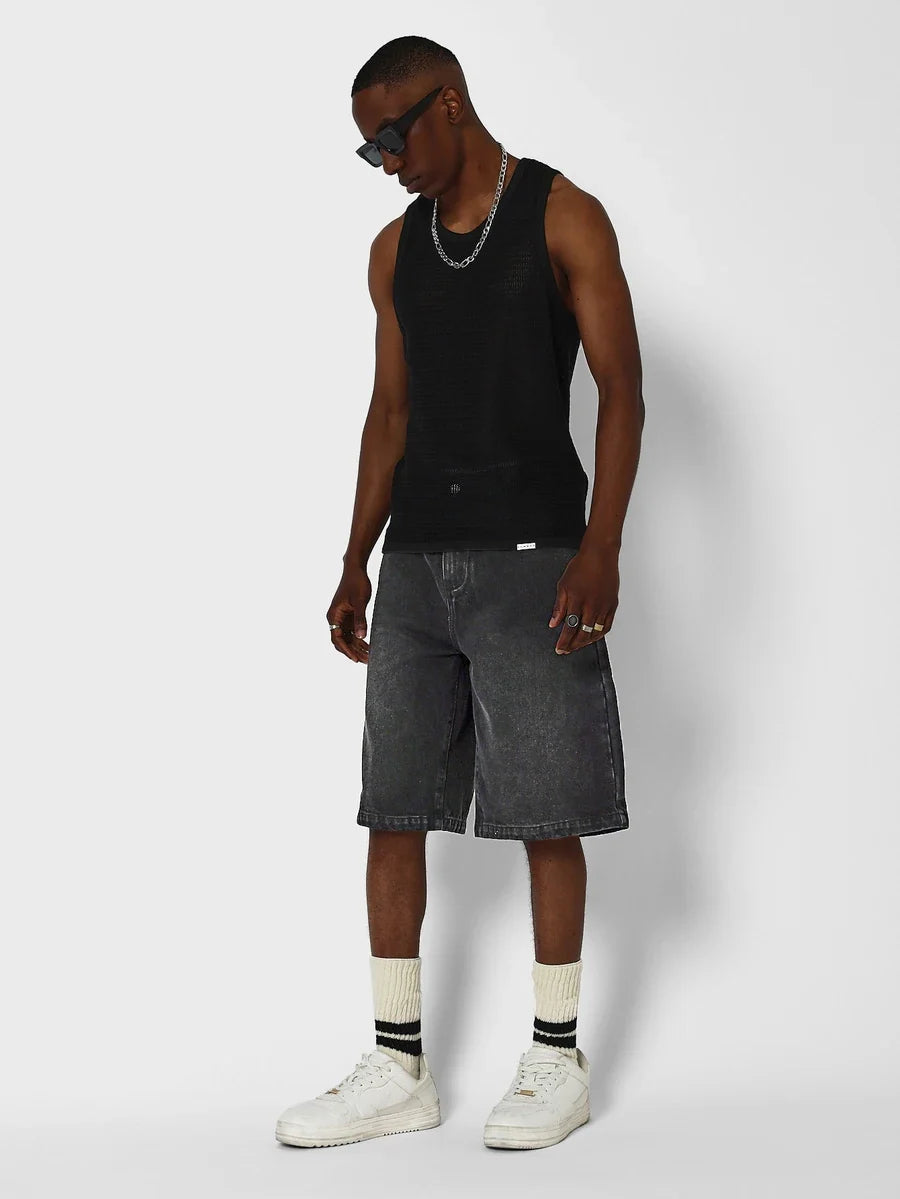 Bermuda Jorts Jeans Manfinity Studios Suzulan Graffiti — Foto 24