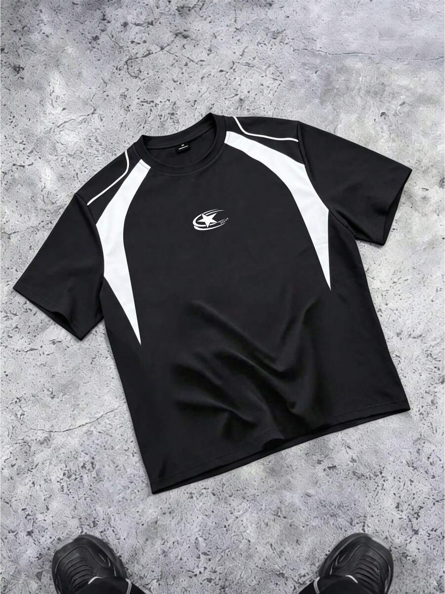 Camiseta Manfinity Folgado Estampa Gráfica Recorte — Foto 28