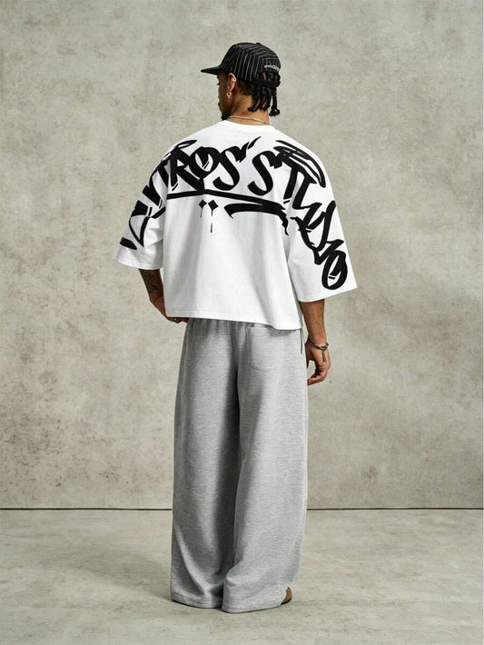 Camiseta Manfinity Studios Graffiti Tag Oversized — Foto 1