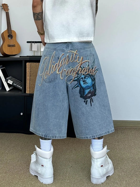 Bermuda Jorts Jeans Manfinity Studios Solidarity Statue — Foto 1