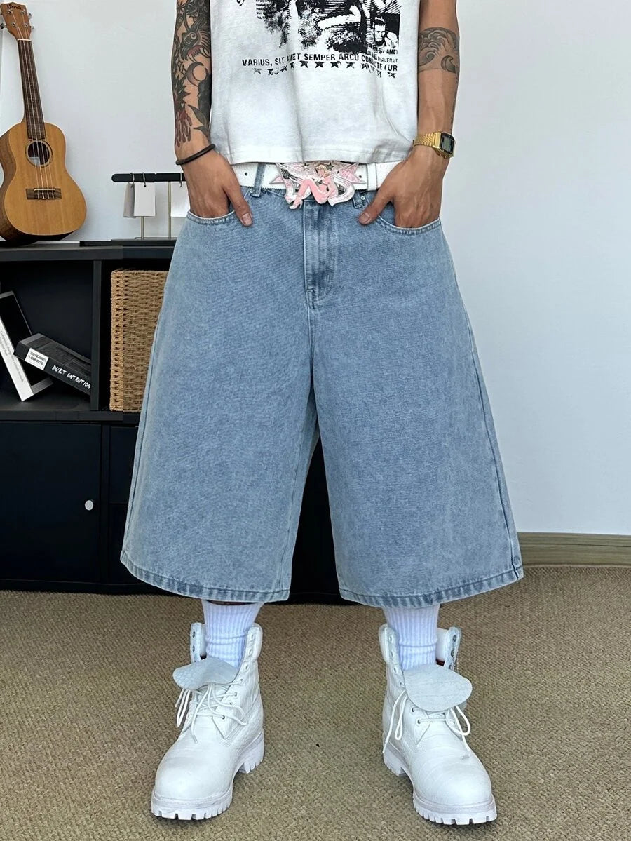 Bermuda Jorts Jeans Manfinity Studios Solidarity Statue — Foto 3