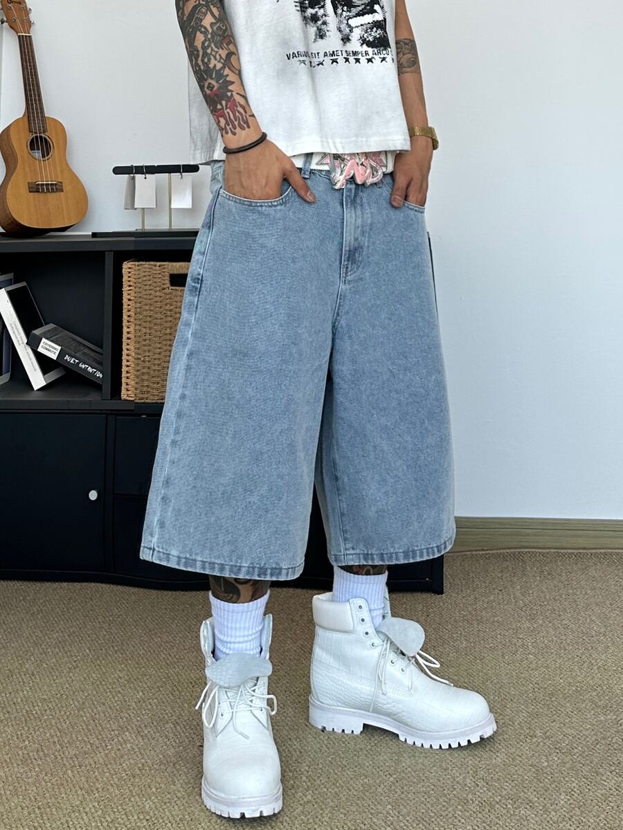 Bermuda Jorts Jeans Manfinity Studios Solidarity Statue — Foto 4