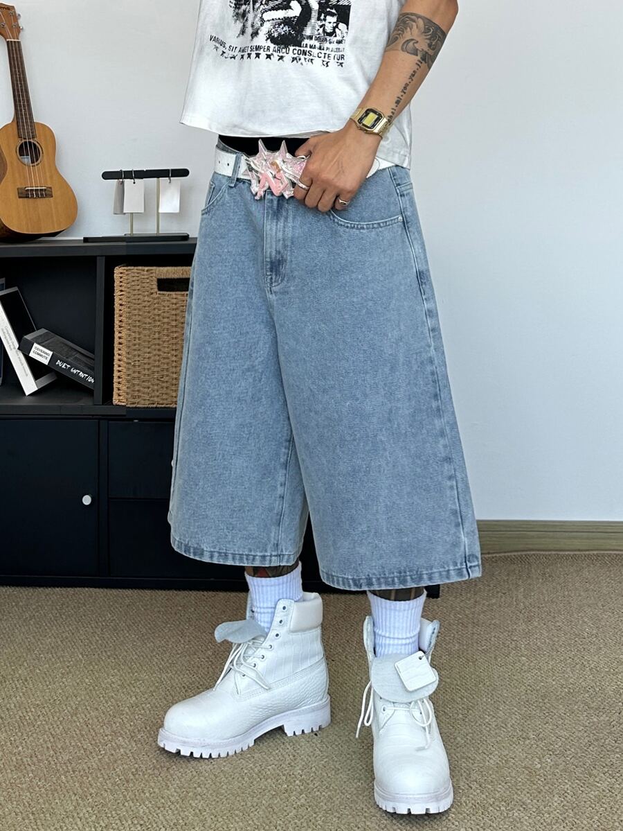 Bermuda Jorts Jeans Manfinity Studios Solidarity Statue — Foto 5