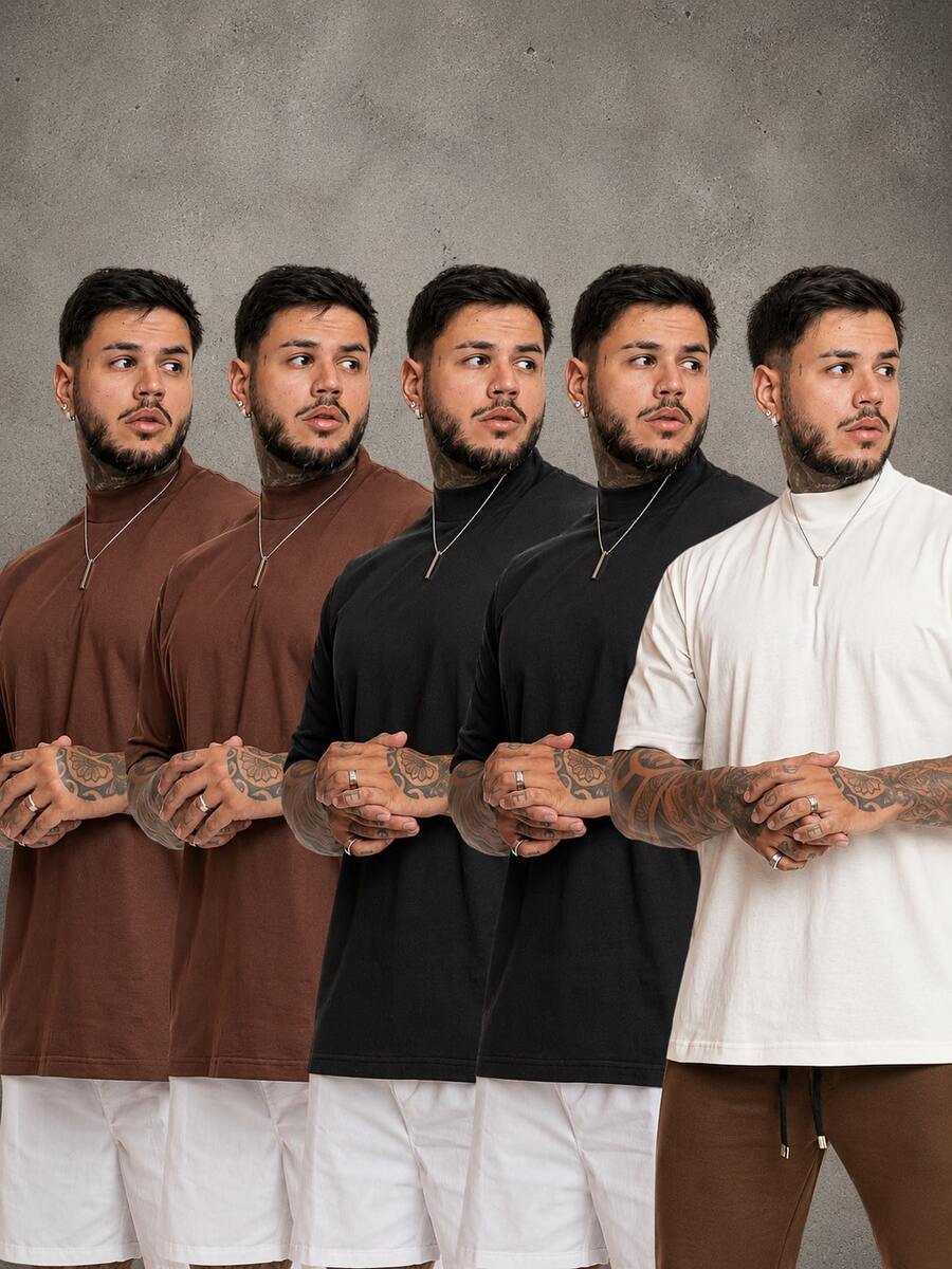 Kit Manfinity Oversized Street 5 Camisetas — Foto 15