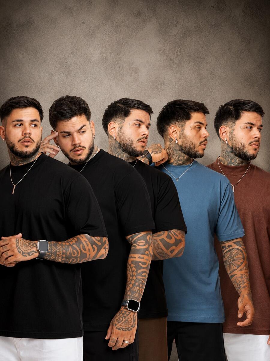 Kit Manfinity Oversized Street 5 Camisetas — Foto 56