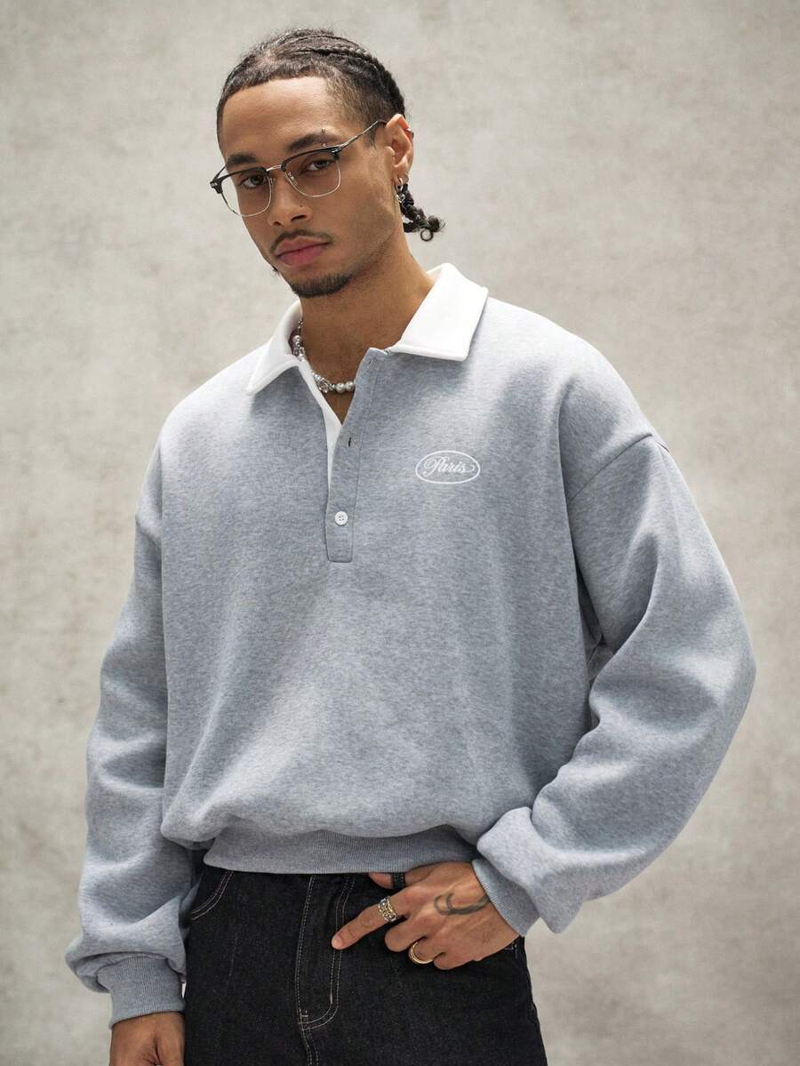 Moletom Manfinity Studios Aurora Thermal Polo Sweatshirt — Foto 1