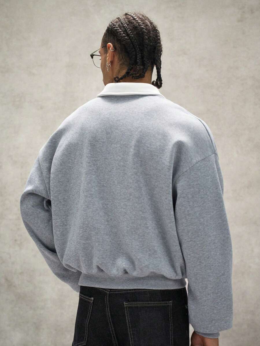 Moletom Manfinity Studios Aurora Thermal Polo Sweatshirt — Foto 3