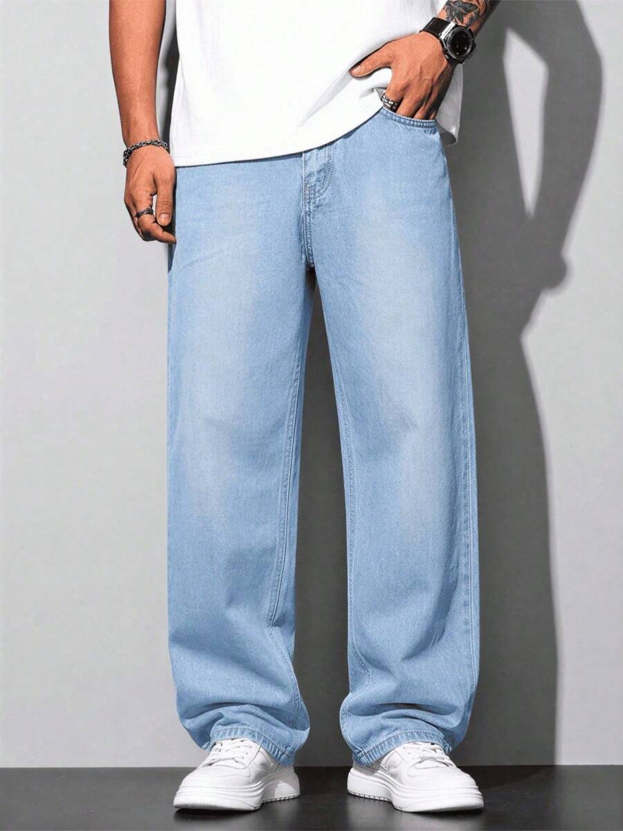 Calça Manfinity Loose Denim — Foto 22